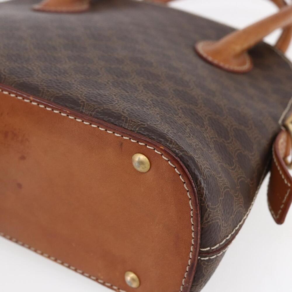 CELINE Macadam Canvas Hand Bag PVC Leather Brown Auth ki6076 - Picture 9 of 16